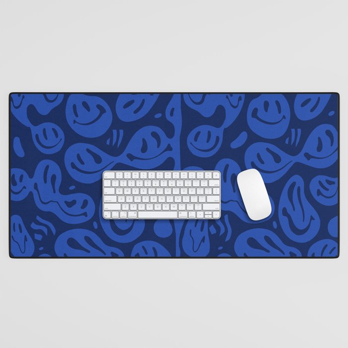 Cool Blue Melted Happiness Desk Mat by STUDIO MORE