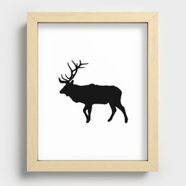 Graphic Silhouette Elk 02 Recessed Framed Print