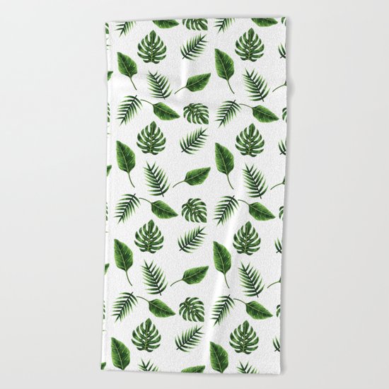TROPICAL LEAVES 3 Beach Towel