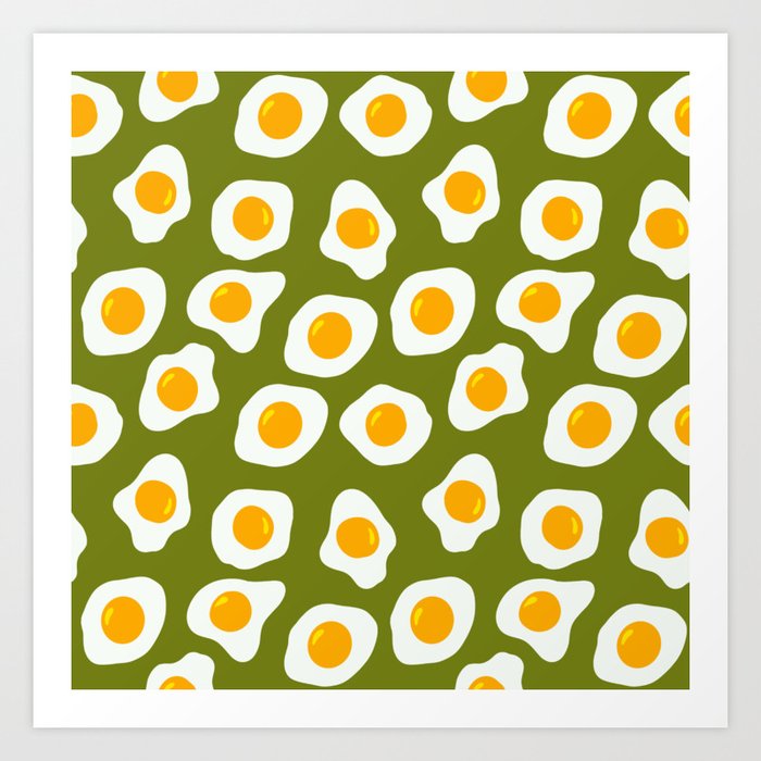 Eggs Pattern (Spring Green Color Background) Art Print