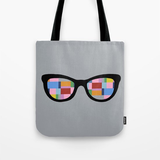 Square Eyes on Grey Tote Bag
