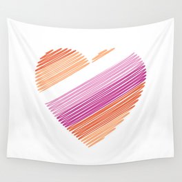 Lesbian heart flag Wall Tapestry