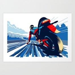 Motor racer speed demon Art Print