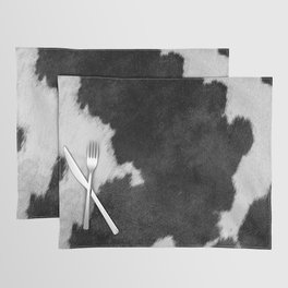 Black and White Cow Skin Print Placemat