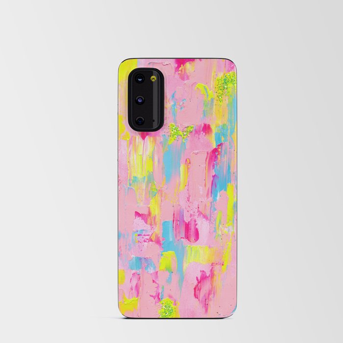 Peachy Pastel Painting with Glitter Android Card Case
