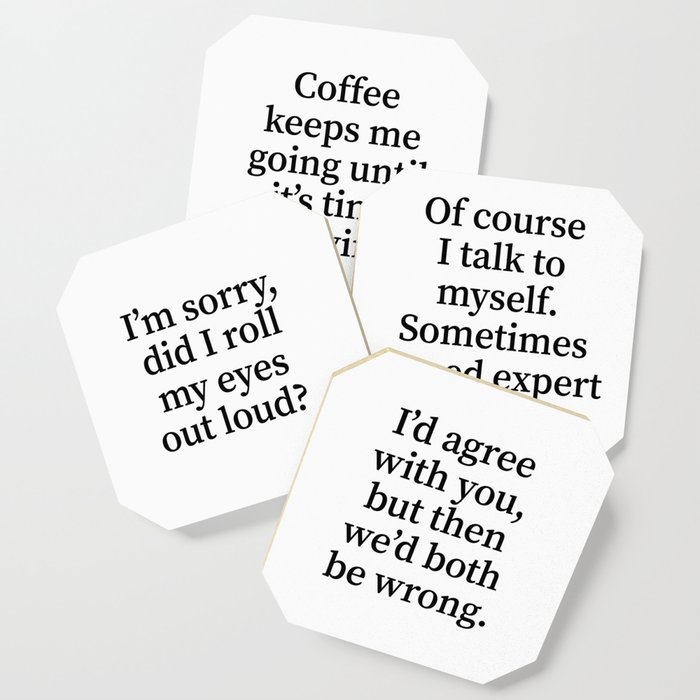 Funny shop coffee coasters