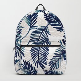 Blue palm leaves pattern "Pamela" Backpack