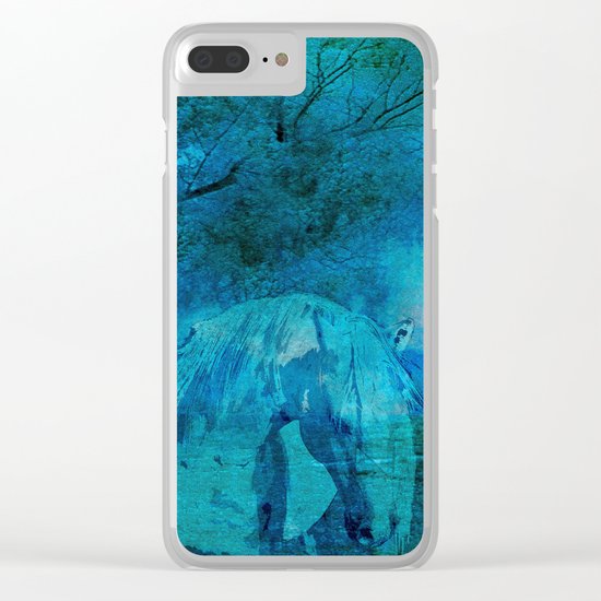 DREAM HORSE BLUE Clear iPhone Case