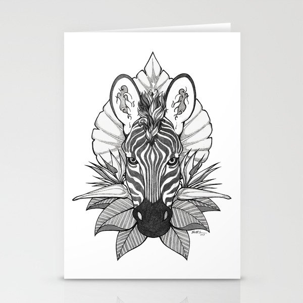 Zebra & Jungle Leaves Stationery Cards