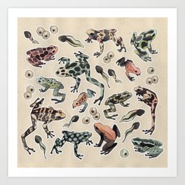 Frog pattern Art Print