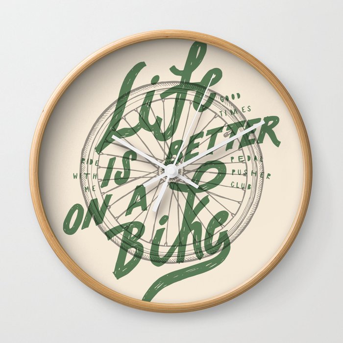 Life Is Better On A Bike Wall Clock By Concretejungle Society6