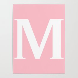M MONOGRAM (WHITE & PINK) Poster