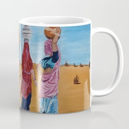 Indian women chit chatting and gossiping while crossing a desert to fetch some water by Abha Mug