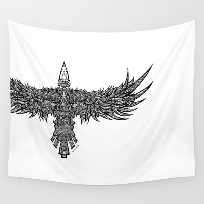 Ghost Raven Wall Tapestry