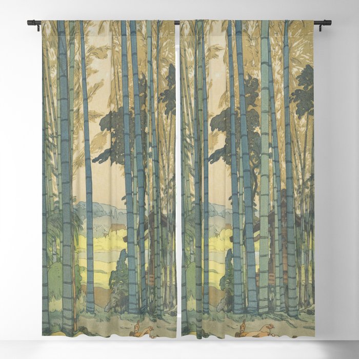 Yoshida Hiroshi, Bamboo Grove - Vintage Japanese Woodblock Print Art Blackout Curtain