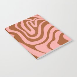 70s Retro Liquid Swirl in Burnt Orange + Pink Notebook