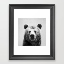 Bear - Black & White Framed Art Print