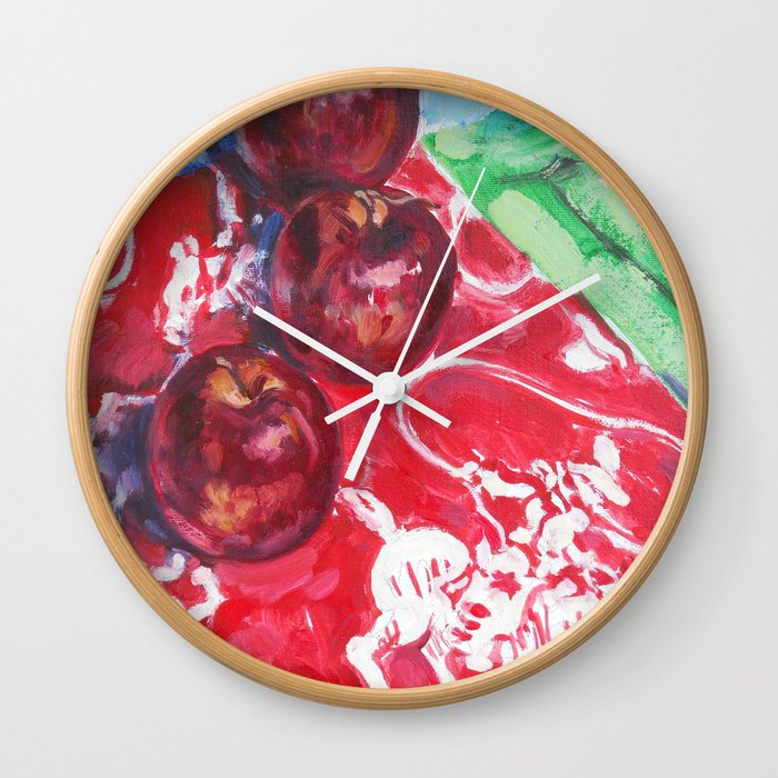 “Apple Round-up" Oil Painting Wall Clock