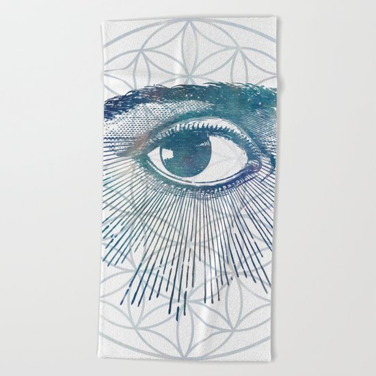 Mandala Vision Flower of Life Beach Towel
