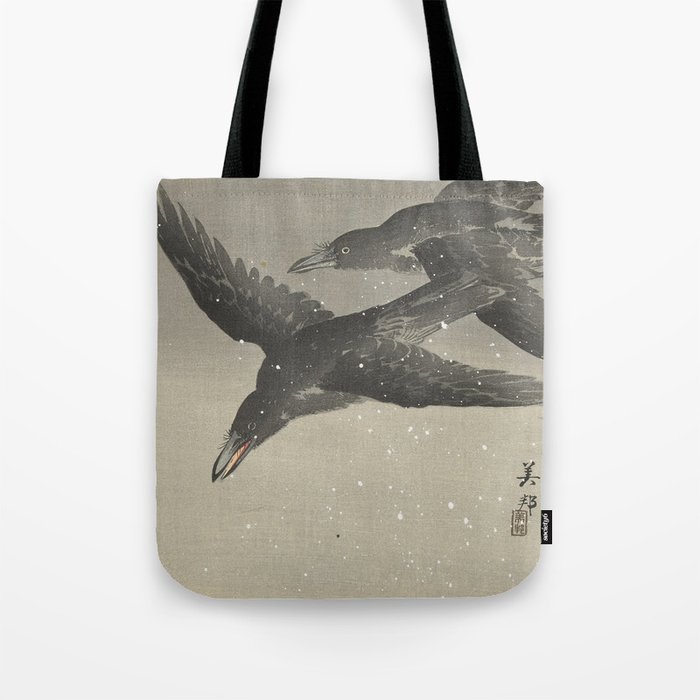 Crows in the snow Tote Bag