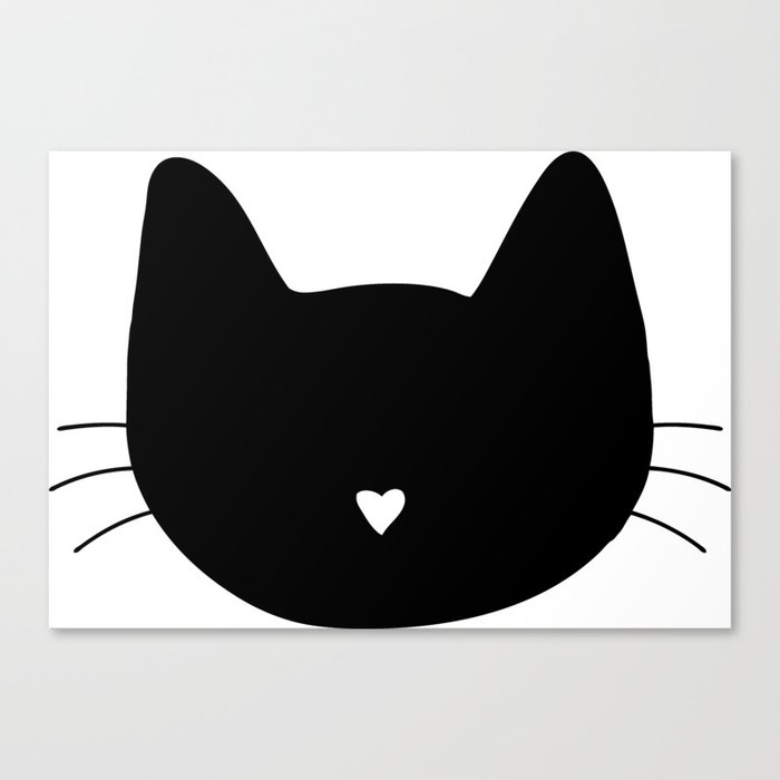 Cat Heart Nose Canvas Print