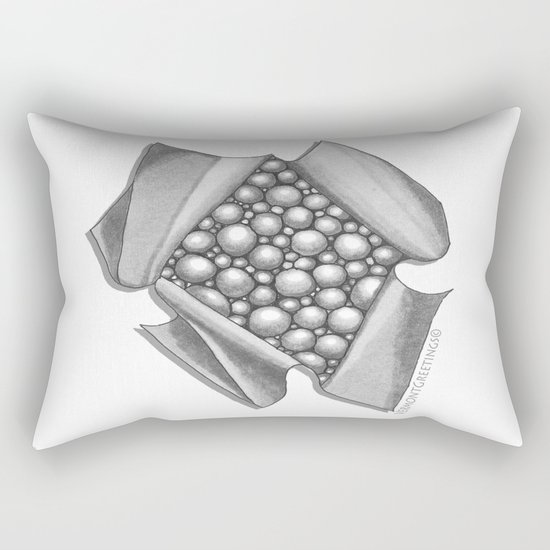 Zentangle 3D Box of Balls Black and White Illustration Rectangular Pillow