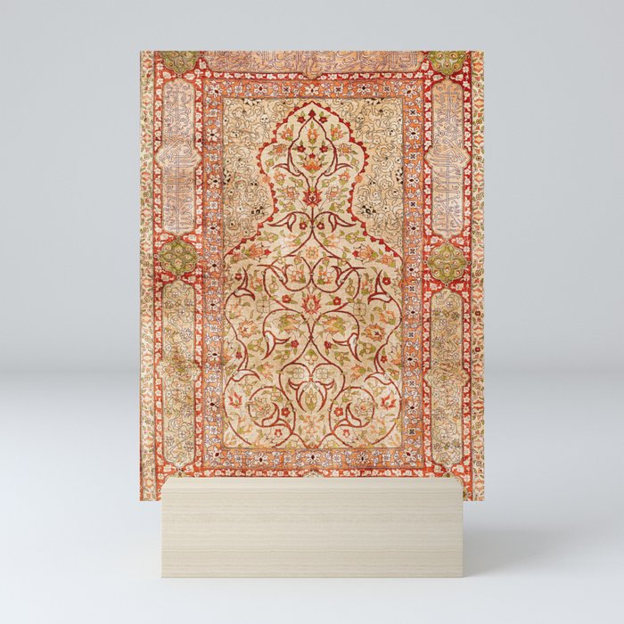 Hereke Northwest Anatolian Silk Rug Print Mini Art Print