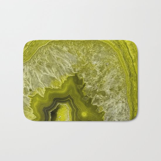 Green pantone agate mineral gem stone- Beautiful backdrop Bath Mat