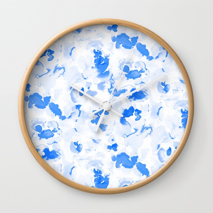 AbstractFlora Lapis Blue Wall Clock
