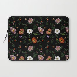 Floral Bouquet Black Laptop Sleeve