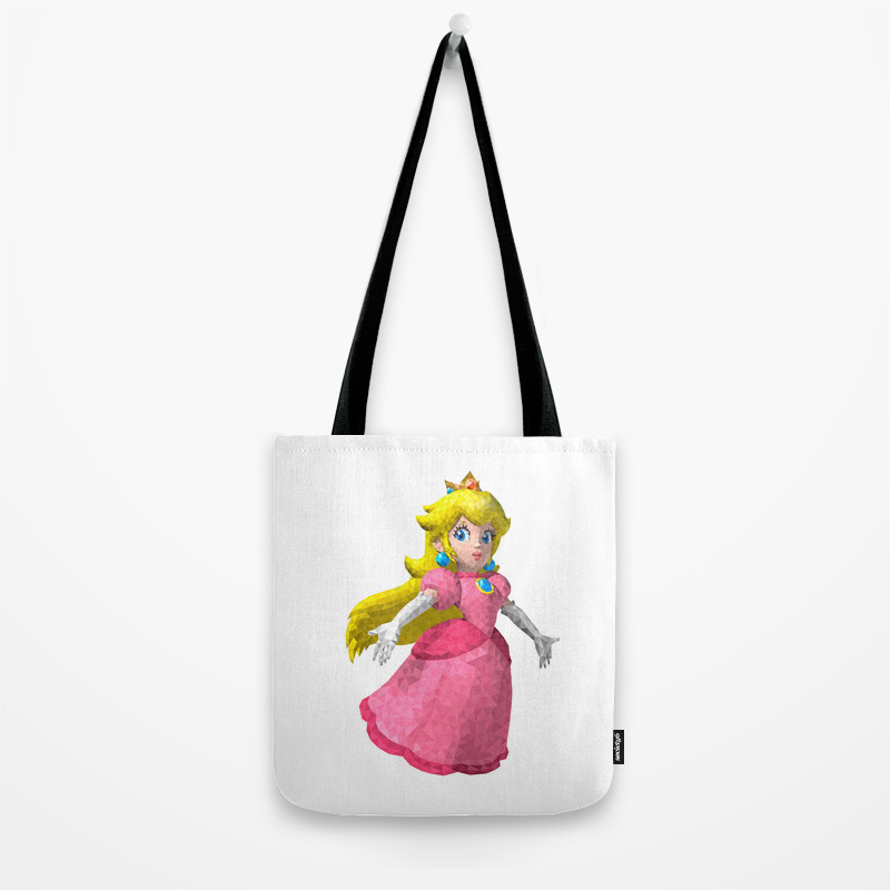 Princess Peach Super Mario Nintendo Illustration Pixel Art Tote Bag