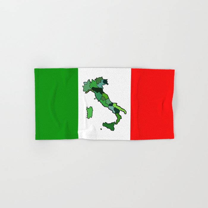Map of Italy and Italian Flag Hand & Bath Towel