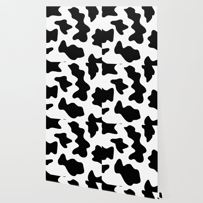Black And White Ranch Farm Animal Cowhide Western Country Cow Print Wallpaper By Chicelegantboutique Society6,Cartoon Cute Food Pictures To Draw