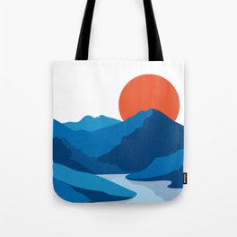 Minimal Japanese Mountain Range Tote Bag