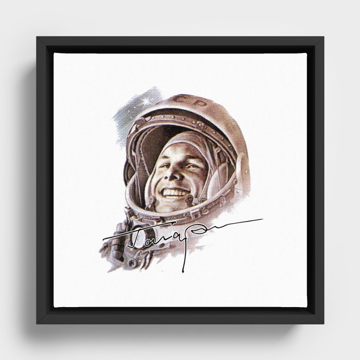 USSR CCCP Space Astronaut Yuri Gagarin Framed Canvas
