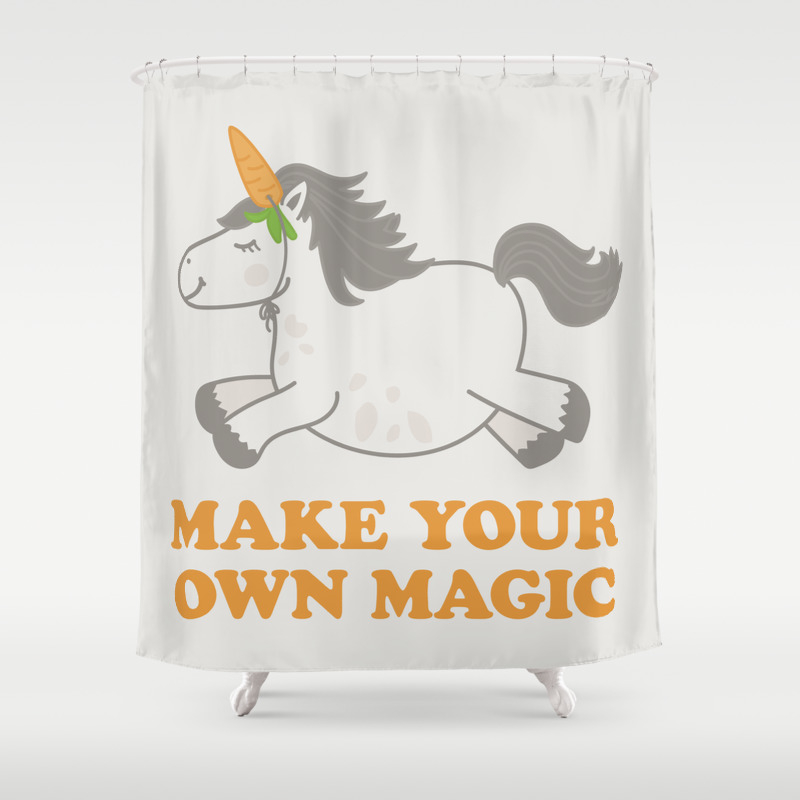 Make Your Own Magic Pony Turned Unicorn Shower Curtain By