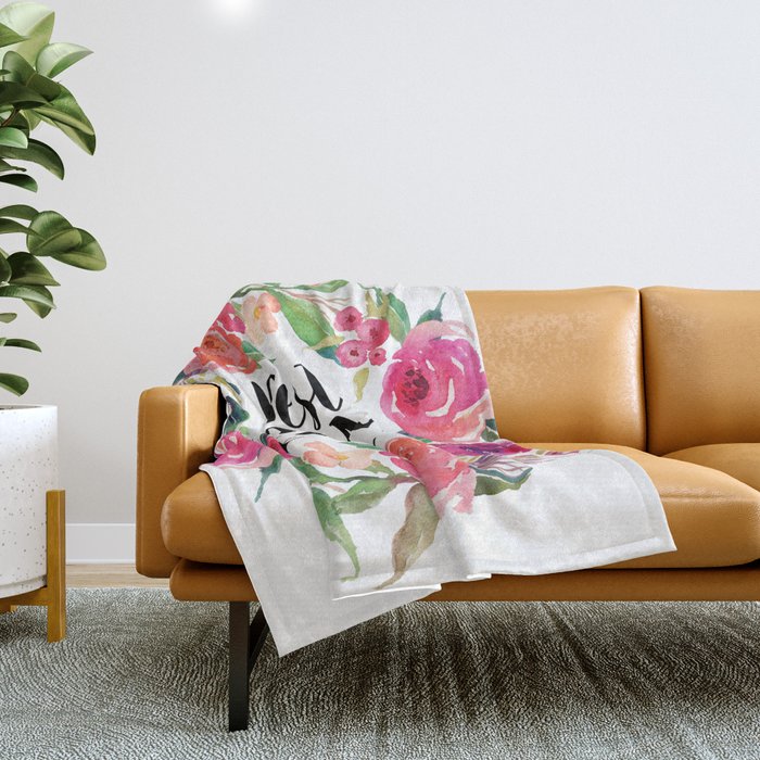Best Mom Ever Floral Wreath Throw Blanket by Amy Brinkman Society6