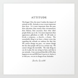 Charles Swindoll Quote, Attitude Art Print
