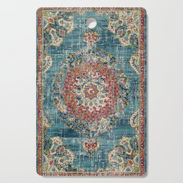 Antique oriental blue and orange carpet Cutting Board