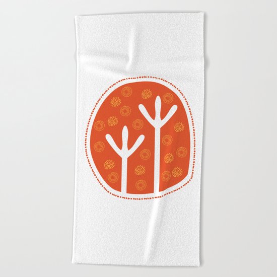 Emu Tracks Australian Aboriginal Style 1 Beach Towel