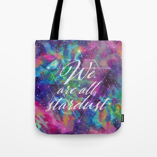 We Are All Stardust Watercolor Sacred Geometry Tote Bag