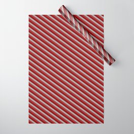 [ Thumbnail: Brown, Dark Red & Dark Grey Colored Lines/Stripes Pattern Wrapping Paper ]