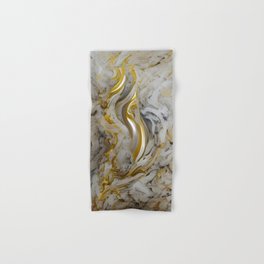 Silver and Gold Marble Hand & Bath Towel