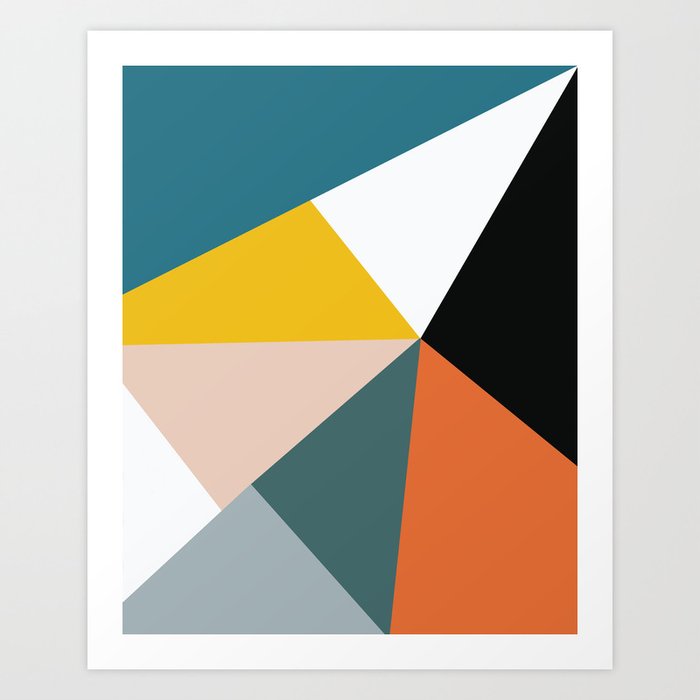Triangles abstract colorful art Art Print