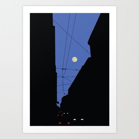 Moon lines Art Print