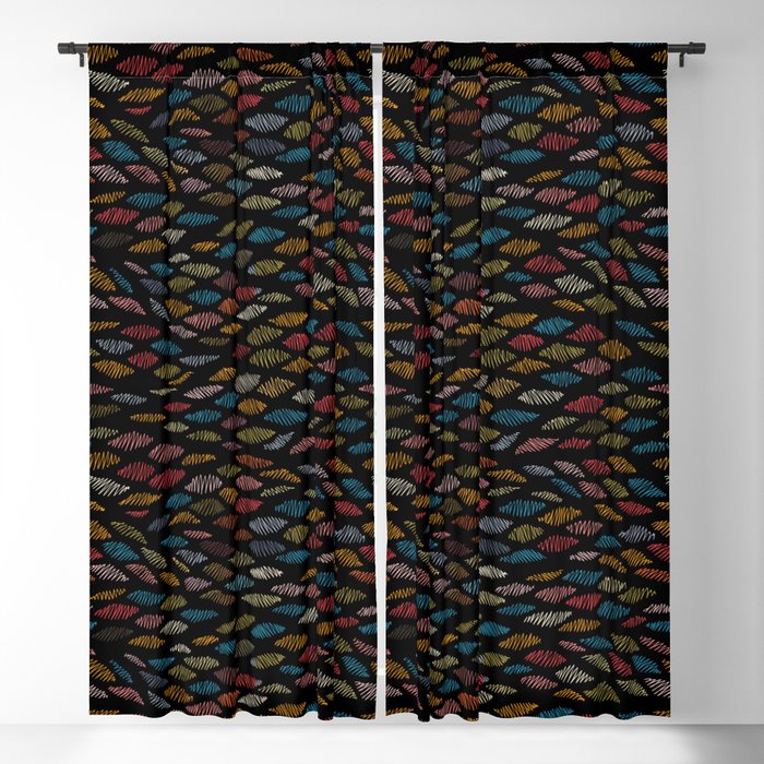 Bohemian Multi-Colored Stitch Blackout Curtain