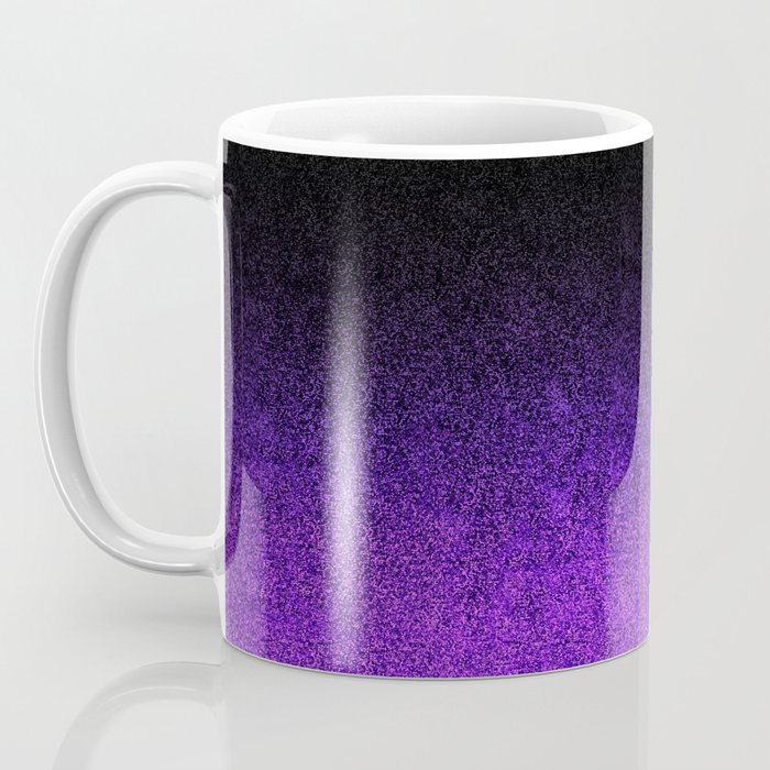 Hand Painted Black and Purple Ceramic Coffee Mug/Latte Mug.