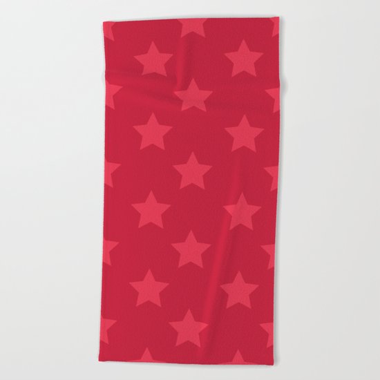 Red stars Beach Towel