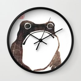 TOAD - MATSUMOTO HOJI Wall Clock | Cry, Depressed, Vegan, Frog, Blackandwhite, Art, Japanese, Reptile, Cool, Cute 