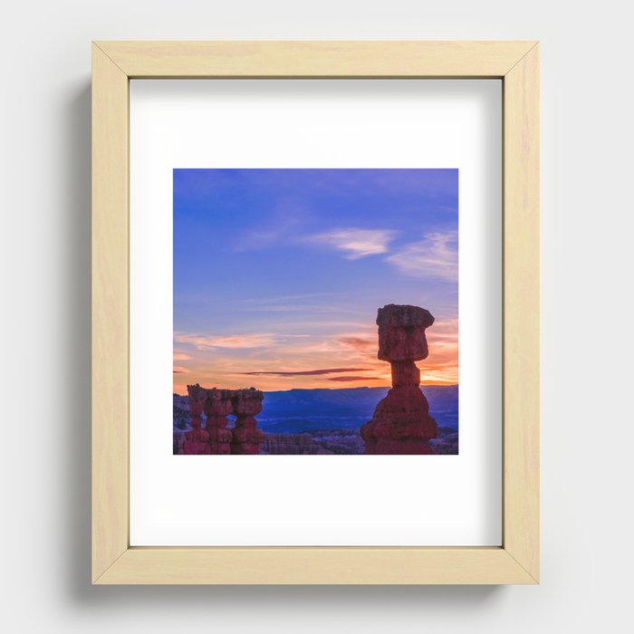 Sunrise Silhouettes - 1021 Thor's Hammer, Bryce Canyon National Park Recessed Framed Print